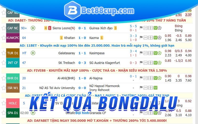 Kết quả bongdalu